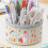 360-Degree Rotating Pencil Cup 6 Compartment Desktop Pen-White 7