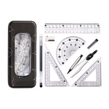 Compass And Ruler Set With Ergonomic Grip For Comfortable-Black