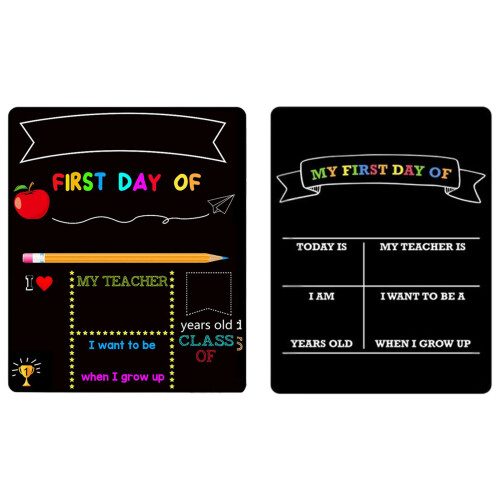 Double-Sided Back to School Board Reversible Chalkboard-21x29cm 2