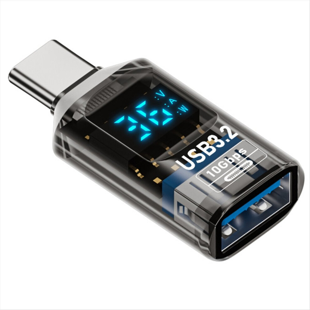 1Pc Digital Led Display Usb 3.2 Adapter 36-60W 10Gbps Laptop Type-C Converter Data Transmission C-M To A-F 4852240119198
