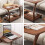 C Shaped Side Table with Wheels, Adjustable Height Bedside and Sofa End Table, Black 60x40x65CM 5