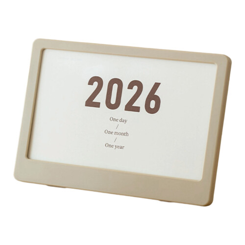 Space Saving Adjustable Calendar Frame With Photo Display-Khaki