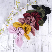Seidige Satin-Haarspangen, sechs Stück Haarschleifen in verschiedenen Farben, hochwertiger Satin mit schönem Gummiband, geeignet für dickes Haar,