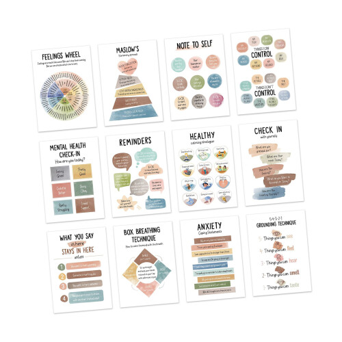12 Sheets Calming Corner Posters Mental Wellness Posters-01