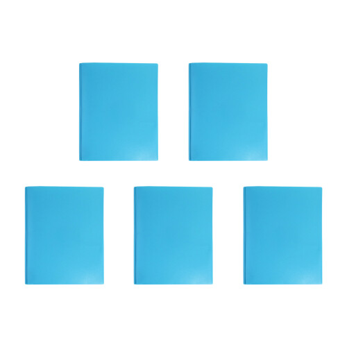 5Pcs Letter Size File Organiser with Two Pockets and-Light blue