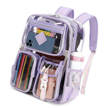 Travel Bag Clear Backpacks Waterproof Casual Daypacks-Purple