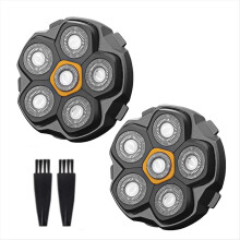 2 Stück magnetische Ersatzscherköpfe mit je 6 Klingen, waschbare Scherköpfe für Herrenrasierer