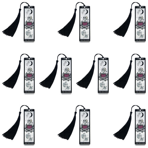 10 Pcs Skeleton Bookmarks for Reading Skull Page Marker-White