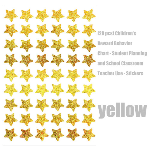Sparkling Star Sticker For Water Bottle Notebook Journal-Yellow