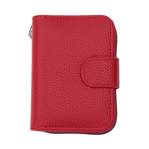 Waterproof Leather Card Wallet Multifunctional Card-red