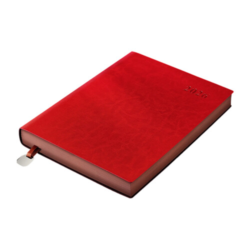 Faux Leather Notebook 2026 Calendar Year Schedule-A4 red