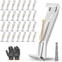 Kit com 28 suportes ocultos para calhas, suportes robustos para calhas pluviais com parafusos e grampos para calhas de vinil tipo K.