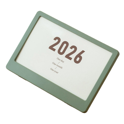 2026 Calendar Display Stand With Photo Frame Compartment-Green