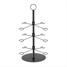 Cocktail Tree Stand, Wine Glass Flight Tasting Display for Drinks, 3 Tier - 12 Holders for Champagne, Cocktails Black