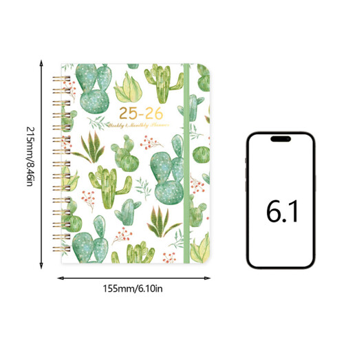 Elegant English Version Spirals Bound Weekly Planner Paper-15 2