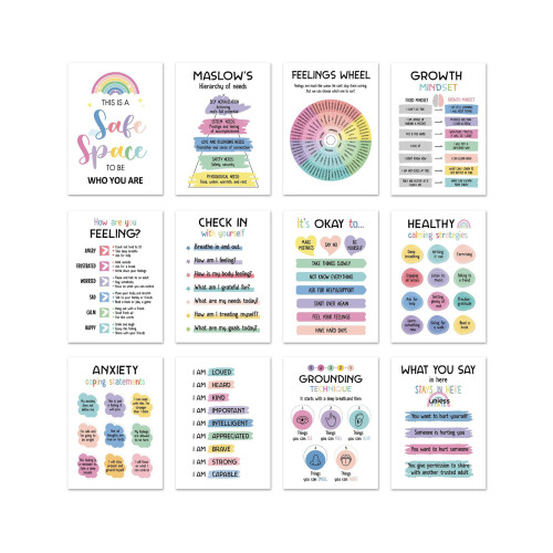 12 Sheets Positive Affirmation Wall Charts 10x14Inch For-02