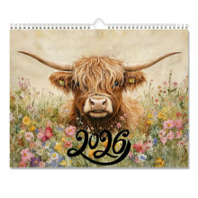 2026 Art Cattle Calendar - Rural Cottage Style Wall Decor and
