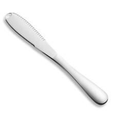 3 in 1 Stainless Steel Butter Spreader Knife with Serrated Edge and Curling Holes for Cold Butter