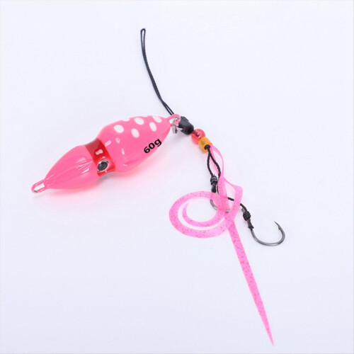 60g Gourd Slider Jig Salzwasser-Jigging-Köder Slow Jig Kopf mit Rock Leuchtköder - Zackenbarsch Blau 1