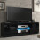 TV Unit 120cm Aura - Black with Gloss Doors and LED Lights 1