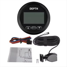 Indicador de profundidad digital marino de 52 mm con transductor y retroiluminación blanca para yates y barcos de pesca, universal, 12 V BN