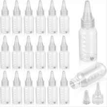 20 stuks airbrushverfflessen, potten van 1 oz/30 ml, plastic verfcontainers met bal, hersluitbare kleine knijpflessen voor verf