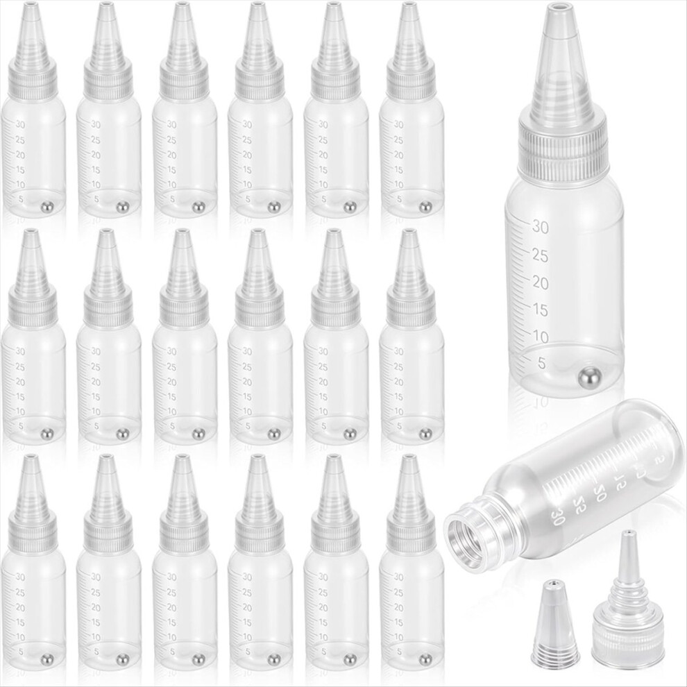 20Pcs Airbrush Paint Bottles Jars 1Oz/30Ml Plastic Paint Containers With Ball,Resealable Small Squeeze Bottles For Paint 4852240127940