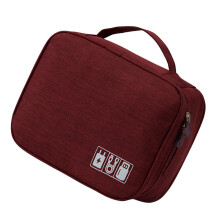 Travel Friendly Wire Bag Leakproof Lining Storage Box-Claret