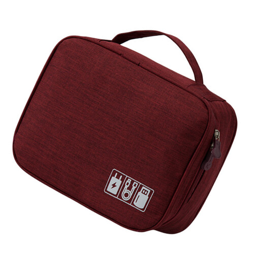 Travel Friendly Wire Bag Leakproof Lining Storage Box-Claret