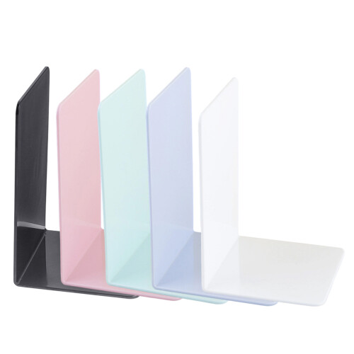 4 Pcs Acrylic Bookends Book Stoppers Book Holders-White 1