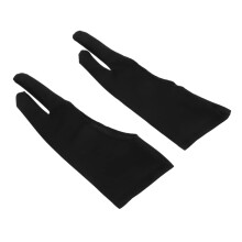 Two Finger Drawing Tablet Glove AntiSmudge Artist Glove for Smooth Hand Movement 17.5x7.8cm