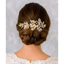 Vintage Kristallblumenmuster, elegante Hochzeitsdekoration, handgefertigter Haarkamm mit naturinspiriertem Design und biegsamem Zweig