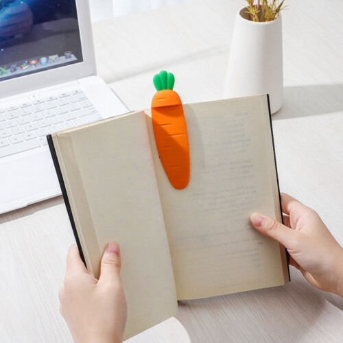 Playful Silicone Carrot Bookmarks Creative Desk Accessory 1