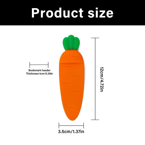 Playful Silicone Carrot Bookmarks Creative Desk Accessory 2