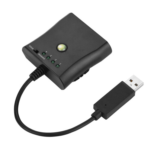 Dual Vibration Feedback Controller Converter Converts PS2 To Xbox 360 USB Peripheral Sharing Plug And Play Microphone Port Adjustable Analog Digital