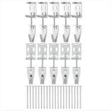 Kit com 10 Ganchos Ajustáveis em J para Pendurar Espelhos e Molduras em Espelhos.