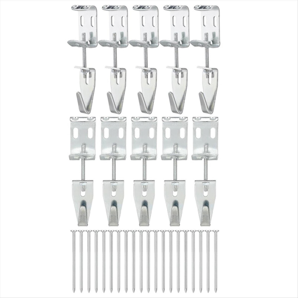 10 Pcs Adjustable Picture Hangers J Hooks Mirror Hanging Kit With Hangers Hooks For Mirrors Pictures Frame 4852240132074