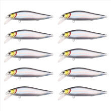 10 unidades de isca artificial de pesca marítima de longo alcance, 7g, com barras brancas.