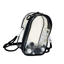 Clear Crossbody Bag Water Resistant PVC Organiser For-Black 1