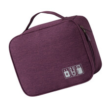 Travel Friendly Zippered Cable Organizers Bag Tear-Purple