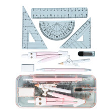 9Piece Compass and Ruler Technical Drawing Set With Non-Red