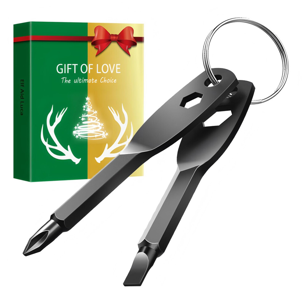 4In1 Keychain Screwdriver Tool Set, Compact Pocket Screwdriver For Quick Repairs, Black 9001264057671