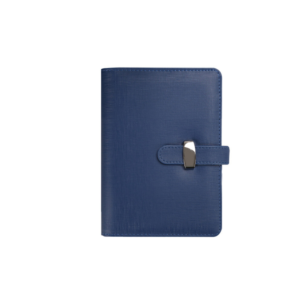 Refillable Notebook Hardcover Leather Journal With 160- A5 Blue 7751000488109