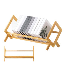 Desktop Bookshelf Organizer, Small Wooden TwoTier Tabletop Bookcase for Office and Home, Tool Assembly