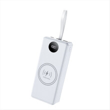 Estojo para Power Bank 16x18650 de 20000mAh com Carregamento Rápido 22.5W+15W e Carregamento Sem Fio, com Luz LED, Ideal para Uso Externo.