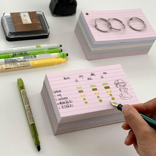 200Sheet Colored Note Card 3x5Inch Lined Notecards Study-Yellow 1