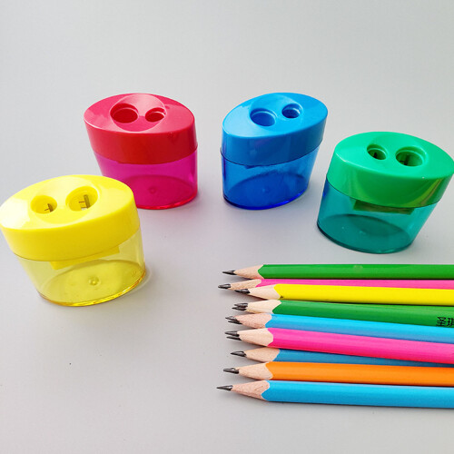 Taille-crayon manuel ergonomique,-Double trou ovale 2