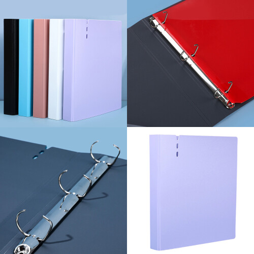 Plastic bindmiddelen D-vorm 3-gaats perforatormappen voor-Roze 2