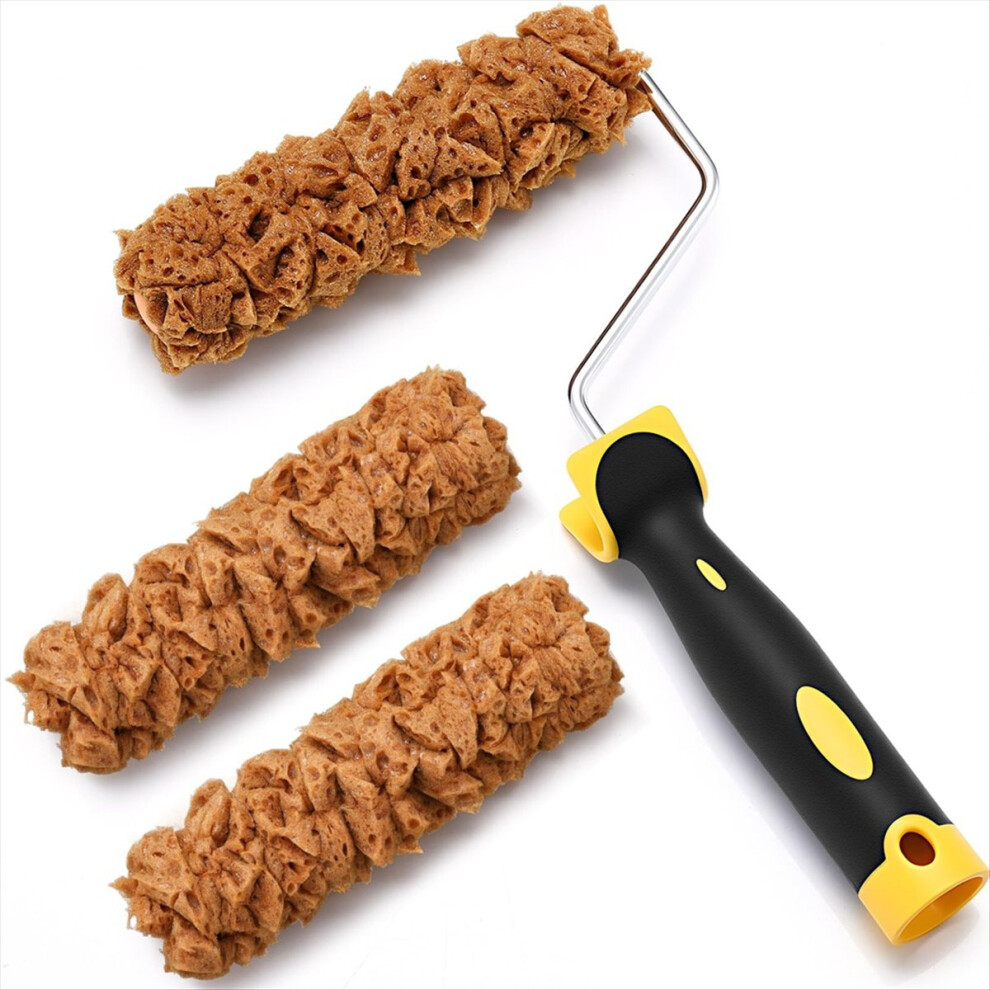 Paint Roller Kit 3 Pcs Texture Sponge Paint Rollers 6 Inch Texture Pattern Roller Brush Tool With Roller Frame 4852840295339
