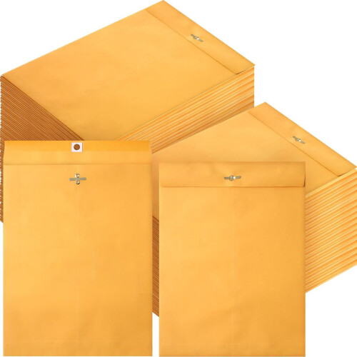 Enveloppes Kraft pour documents, 30 pièces, avec attache-9x12 1